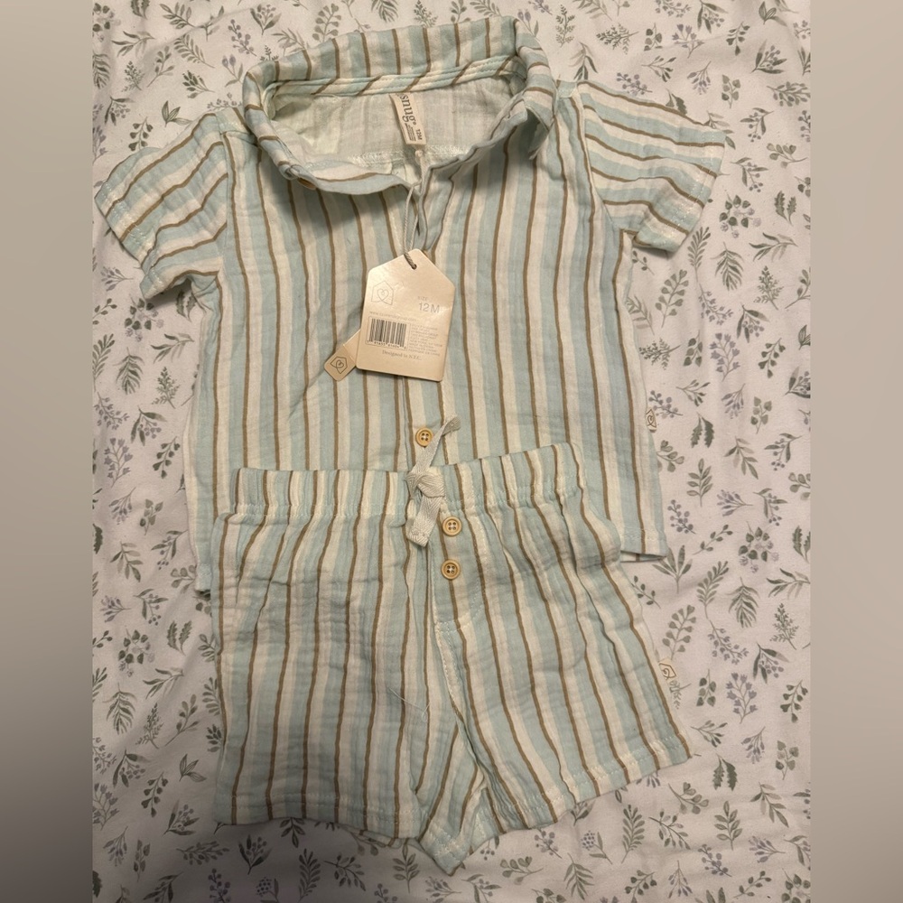 Striped Kids Shorts Set